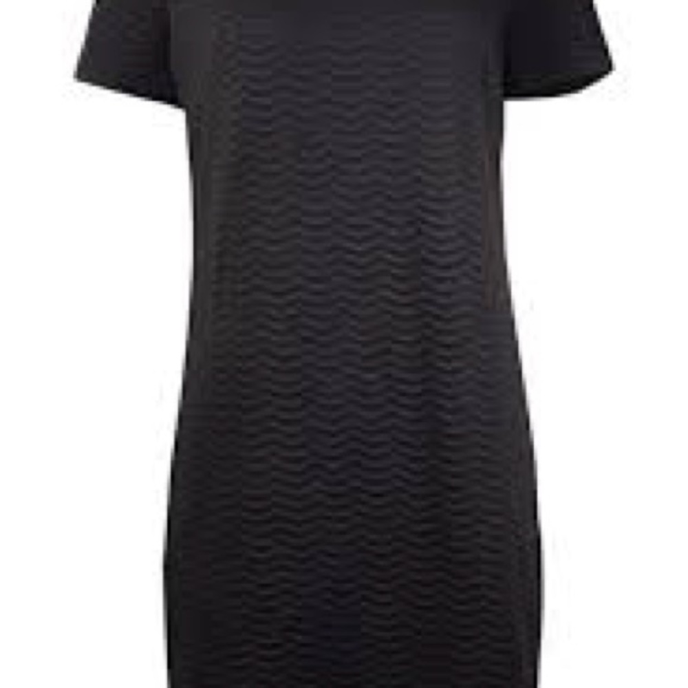 NWT Calvin Klein Black Mini Textured Wave Knit Sheath Dress